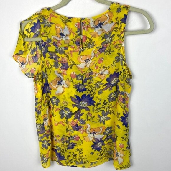 Anthropologie HD In Paris Sun Garden Yellow Floral Blouse Size 4 Bohemian Top - Picture 3 of 7